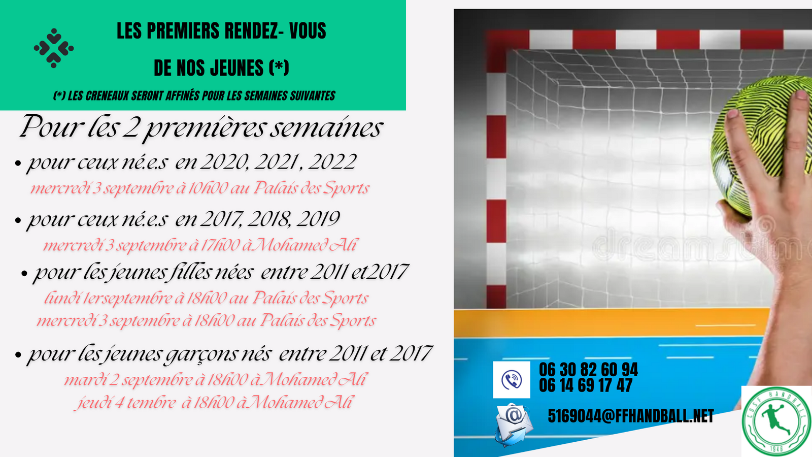 Reprise des entrainements pour les jeunes