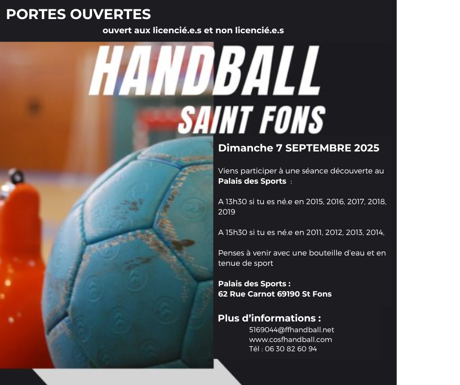 Dimanche 7 Septembre 2025 au Palais des Sports: Portes Ouvertes