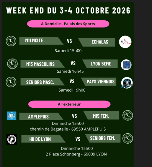 Programme du WE du 3-4 octobre 2026