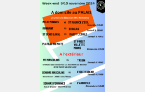 Planning week-end 9 et 10 novembre 2024