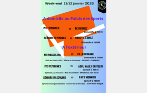 Planning du week-end du 11/12 Janvier 2025