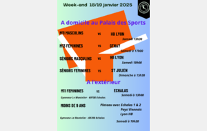 Planning du week-end du 18/19 janvier 2025